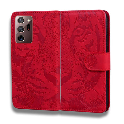 For Samsung Galaxy Note 20 Ultra Tiger Embossing Pattern Horizontal Flip Leather Case with Holder & Card Slots & Wallet(Red)-garmade.com