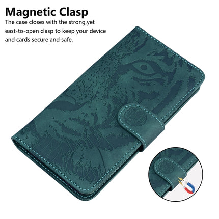 For Samsung Galaxy Note 20 Ultra Tiger Embossing Pattern Horizontal Flip Leather Case with Holder & Card Slots & Wallet(Green)-garmade.com