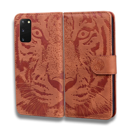 For Samsung Galaxy S20 Tiger Embossing Pattern Horizontal Flip Leather Case with Holder & Card Slots & Wallet(Brown)-garmade.com