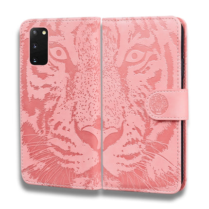 For Samsung Galaxy S20 Tiger Embossing Pattern Horizontal Flip Leather Case with Holder & Card Slots & Wallet(Pink)-garmade.com