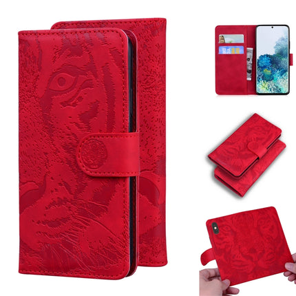 For Samsung Galaxy S20 Tiger Embossing Pattern Horizontal Flip Leather Case with Holder & Card Slots & Wallet(Red)-garmade.com