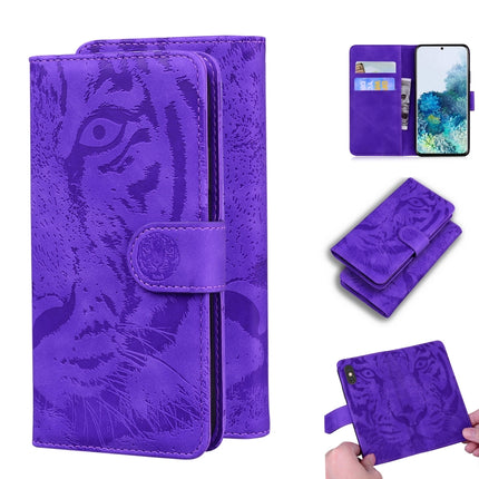 For Samsung Galaxy S20 Tiger Embossing Pattern Horizontal Flip Leather Case with Holder & Card Slots & Wallet(Purple)-garmade.com