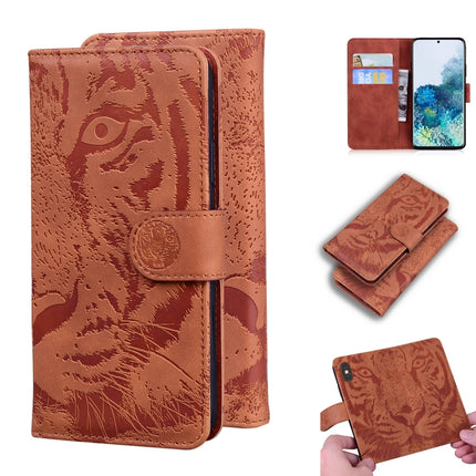 For Samsung Galaxy S20 Plus Tiger Embossing Pattern Horizontal Flip Leather Case with Holder & Card Slots & Wallet(Brown)-garmade.com