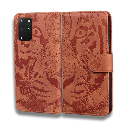 For Samsung Galaxy S20 Plus Tiger Embossing Pattern Horizontal Flip Leather Case with Holder & Card Slots & Wallet(Brown)-garmade.com