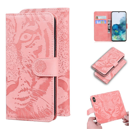 For Samsung Galaxy S20 Plus Tiger Embossing Pattern Horizontal Flip Leather Case with Holder & Card Slots & Wallet(Pink)-garmade.com