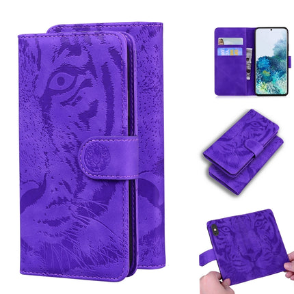 For Samsung Galaxy S20 Plus Tiger Embossing Pattern Horizontal Flip Leather Case with Holder & Card Slots & Wallet(Purple)-garmade.com