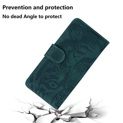 For Samsung Galaxy S20 Plus Tiger Embossing Pattern Horizontal Flip Leather Case with Holder & Card Slots & Wallet(Green)-garmade.com