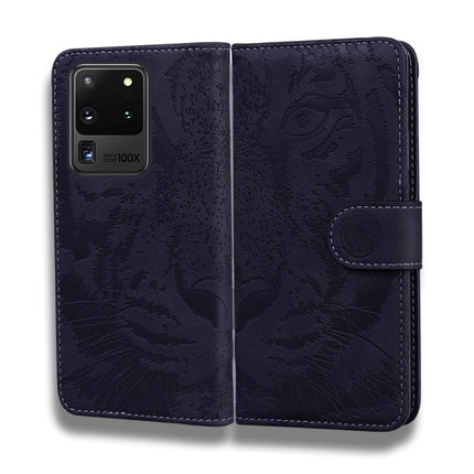 For Samsung Galaxy S20 Ultra Tiger Embossing Pattern Horizontal Flip Leather Case with Holder & Card Slots & Wallet(Black)-garmade.com