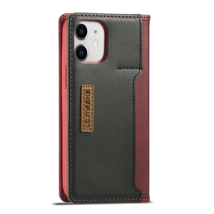 For iPhone 12 mini LC.IMEEKE LC-001 Series PU + TPU Color Matching Frosted Horizontal Flip Leather Case with Holder & Card Slot(Red)-garmade.com