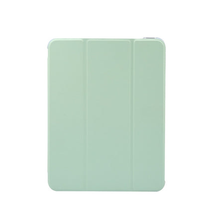 For iPad Air 2022 / 2020 10.9 3-folding Electric Pressed Skin Texture Smart Leather Tablet Case (Green)-garmade.com