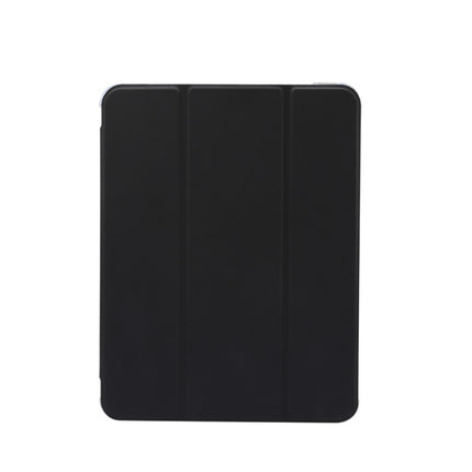 For iPad Air 2022 / 2020 10.9 3-folding Electric Pressed Skin Texture Smart Leather Tablet Case (Black)-garmade.com