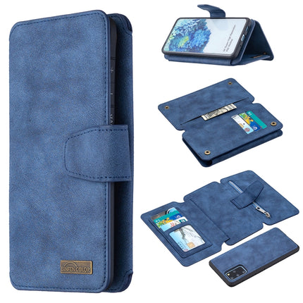 For Samsung Galaxy S20 Plus Detachable Frosted Magnetic Horizontal Flip PU Leather Case with Card Slots & Holder & Zipper Wallet & Photo Frame(Blue)-garmade.com