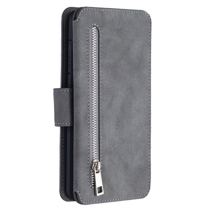 For Samsung Galaxy S20 Plus Detachable Frosted Magnetic Horizontal Flip PU Leather Case with Card Slots & Holder & Zipper Wallet & Photo Frame(Gray)-garmade.com