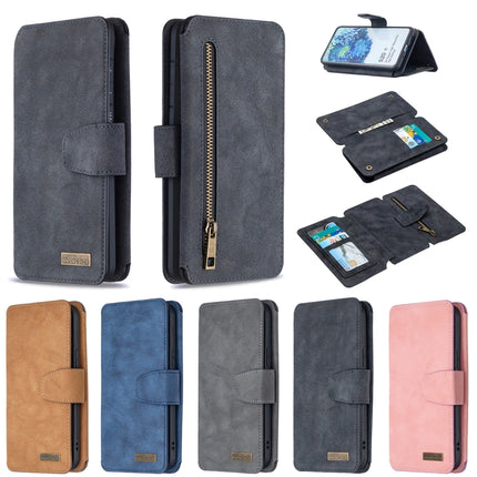 For Samsung Galaxy S20 Plus Detachable Frosted Magnetic Horizontal Flip PU Leather Case with Card Slots & Holder & Zipper Wallet & Photo Frame(Gray)-garmade.com