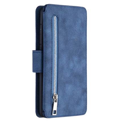 For Samsung Galaxy S20 Ultra Detachable Frosted Magnetic Horizontal Flip PU Leather Case with Card Slots & Holder & Zipper Wallet & Photo Frame(Blue)-garmade.com