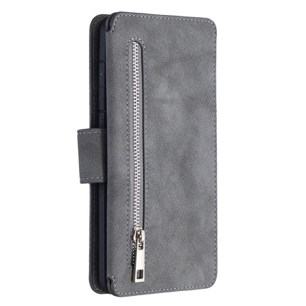 For Samsung Galaxy S20 Ultra Detachable Frosted Magnetic Horizontal Flip PU Leather Case with Card Slots & Holder & Zipper Wallet & Photo Frame(Gray)-garmade.com