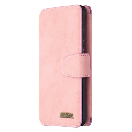 For Samsung Galaxy S20 Ultra Detachable Frosted Magnetic Horizontal Flip PU Leather Case with Card Slots & Holder & Zipper Wallet & Photo Frame(Pink)-garmade.com