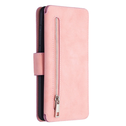 For Samsung Galaxy S20 Ultra Detachable Frosted Magnetic Horizontal Flip PU Leather Case with Card Slots & Holder & Zipper Wallet & Photo Frame(Pink)-garmade.com