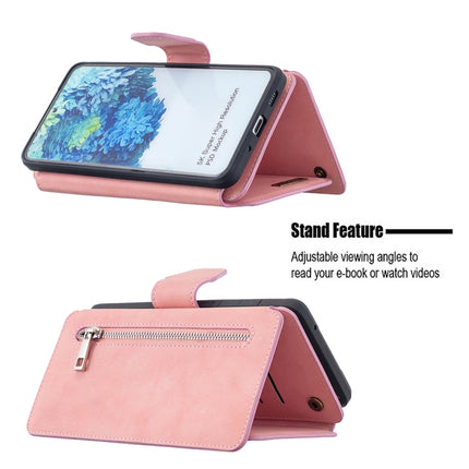 For Samsung Galaxy S20 Ultra Detachable Frosted Magnetic Horizontal Flip PU Leather Case with Card Slots & Holder & Zipper Wallet & Photo Frame(Pink)-garmade.com