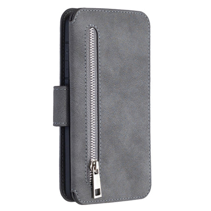 For Samsung Galaxy S20 Detachable Frosted Magnetic Horizontal Flip PU Leather Case with Card Slots & Holder & Zipper Wallet & Photo Frame(Gray)-garmade.com