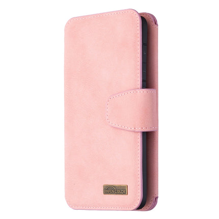 For Samsung Galaxy S20 Detachable Frosted Magnetic Horizontal Flip PU Leather Case with Card Slots & Holder & Zipper Wallet & Photo Frame(Pink)-garmade.com