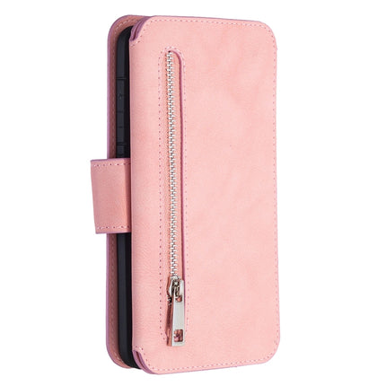 For Samsung Galaxy S20 Detachable Frosted Magnetic Horizontal Flip PU Leather Case with Card Slots & Holder & Zipper Wallet & Photo Frame(Pink)-garmade.com