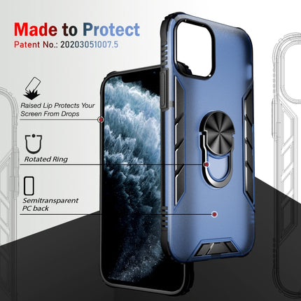For iPhone 12 mini Magnetic Frosted PC + Matte TPU Shockproof Case with Ring Holder(Milky White)-garmade.com