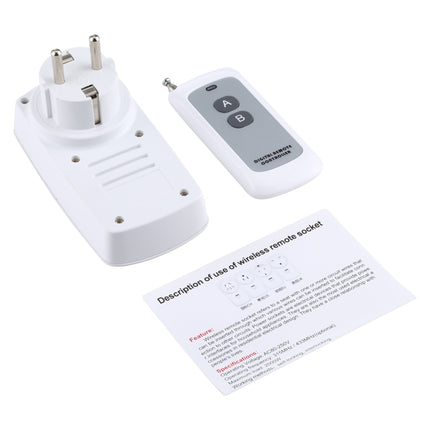 AK-DL220 220V Smart Wireless Remote Control Socket with Remote Control, Plug Type:EU Plug-garmade.com
