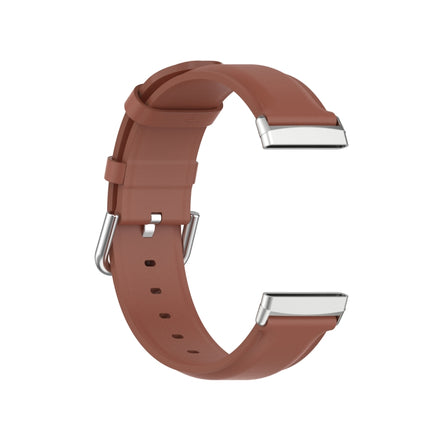 For Fitbit Versa 3 / Fitbit Sense Round Tail Leather Strap, Size: Free Size(Brown)-garmade.com