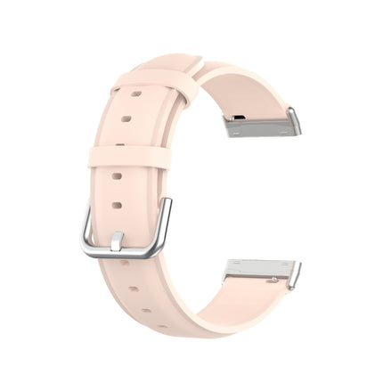 For Fitbit Versa 3 / Fitbit Sense Round Tail Leather Strap, Size: Free Size(Light Pink)-garmade.com