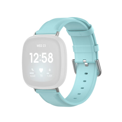 For Fitbit Versa 3 / Fitbit Sense Round Tail Leather Strap, Size: Free Size(Light Blue)-garmade.com