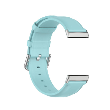 For Fitbit Versa 3 / Fitbit Sense Round Tail Leather Strap, Size: Free Size(Light Blue)-garmade.com