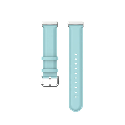 For Fitbit Versa 3 / Fitbit Sense Round Tail Leather Strap, Size: Free Size(Light Blue)-garmade.com