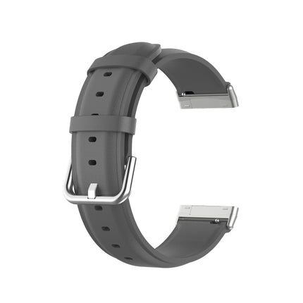 For Fitbit Versa 3 / Fitbit Sense Round Tail Leather Strap, Size: Free Size(Gray)-garmade.com