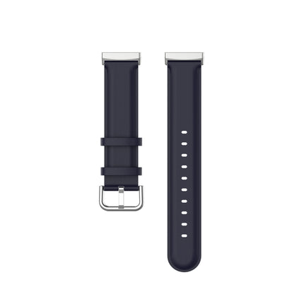 For Fitbit Versa 3 / Fitbit Sense Round Tail Leather Strap, Size: Free Size(Navy Blue)-garmade.com