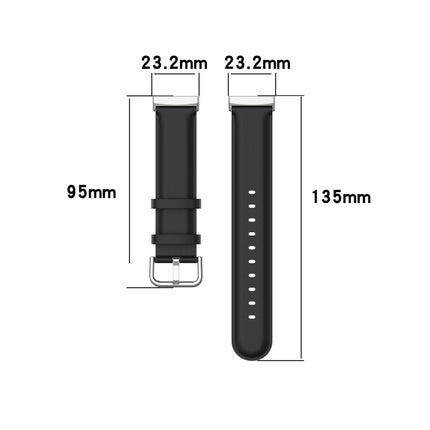 For Fitbit Versa 3 / Fitbit Sense Round Tail Leather Strap, Size: Free Size(Gray)-garmade.com
