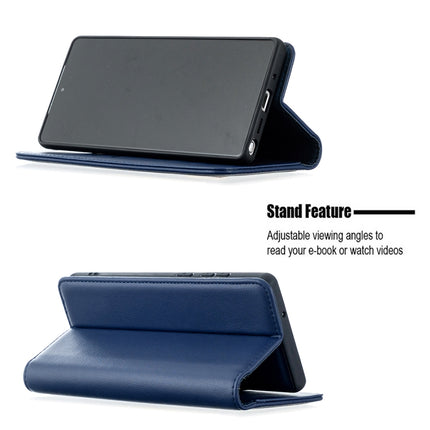For Samsung Galaxy Note20 2 in 1 Detachable Magnetic Horizontal Flip Genuine Leather Case with Holder & Card Slots & Wallet(Blue)-garmade.com