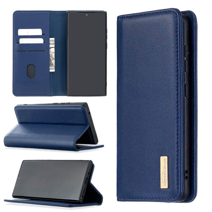 For Samsung Galaxy Note20 Ultra 2 in 1 Detachable Magnetic Horizontal Flip Genuine Leather Case with Holder & Card Slots & Wallet(Blue)-garmade.com