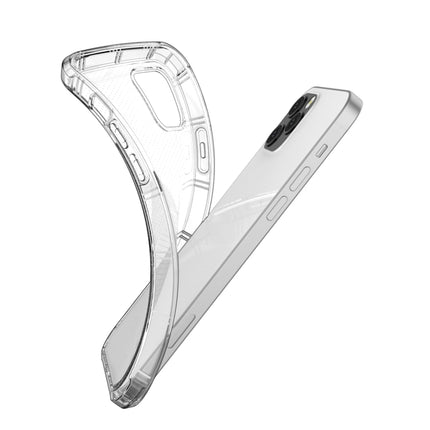 For iPhone 12 Straight Edge Dual Bone-bits Shockproof TPU Clear Case-garmade.com