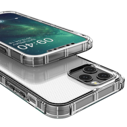 For iPhone 12 Straight Edge Dual Bone-bits Shockproof TPU Clear Case-garmade.com
