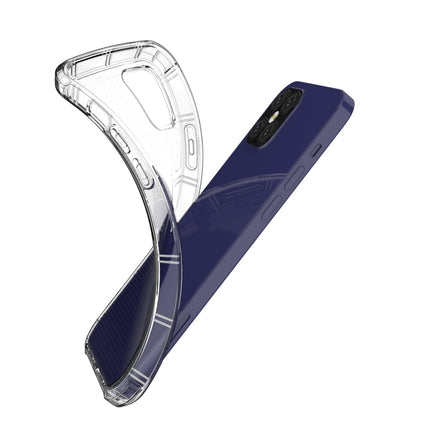 For iPhone 12 Pro Straight Edge Dual Bone-bits Shockproof TPU Clear Case-garmade.com