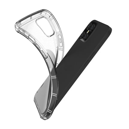 For iPhone 12 Pro Max Straight Edge Dual Bone-bits Shockproof TPU Clear Case-garmade.com