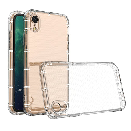 For iPhone XR Straight Edge Dual Bone-bits Shockproof TPU Clear Case-garmade.com