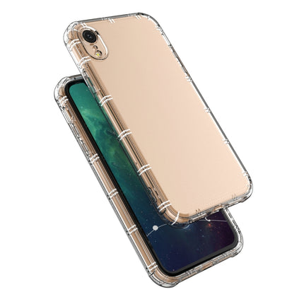 For iPhone XR Straight Edge Dual Bone-bits Shockproof TPU Clear Case-garmade.com