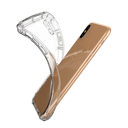 For iPhone XS Max Straight Edge Dual Bone-bits Shockproof TPU Clear Case-garmade.com