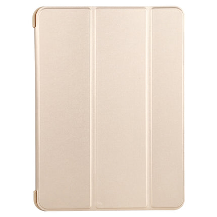 For iPad Air 2022 / 2020 10.9 Silicone 3-Folding Full Coverage Leather Case(Gold)-garmade.com