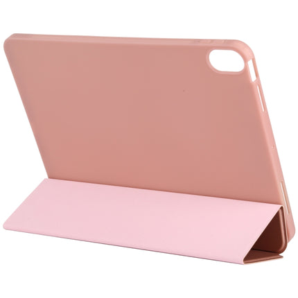For iPad Air 2022 / 2020 10.9 Silicone 3-Folding Full Coverage Leather Case(Rose Gold)-garmade.com