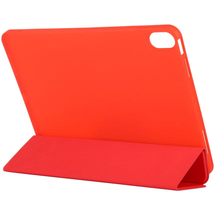 For iPad Air 2022 / 2020 10.9 Silicone 3-Folding Full Coverage Leather Case(Red)-garmade.com