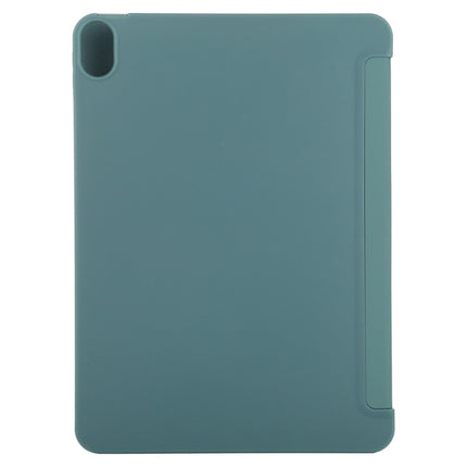For iPad Air 2022 / 2020 10.9 Silicone 3-Folding Full Coverage Leather Case(Light Green)-garmade.com