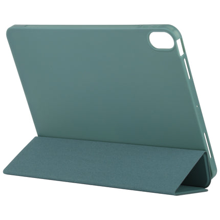 For iPad Air 2022 / 2020 10.9 Silicone 3-Folding Full Coverage Leather Case(Light Green)-garmade.com
